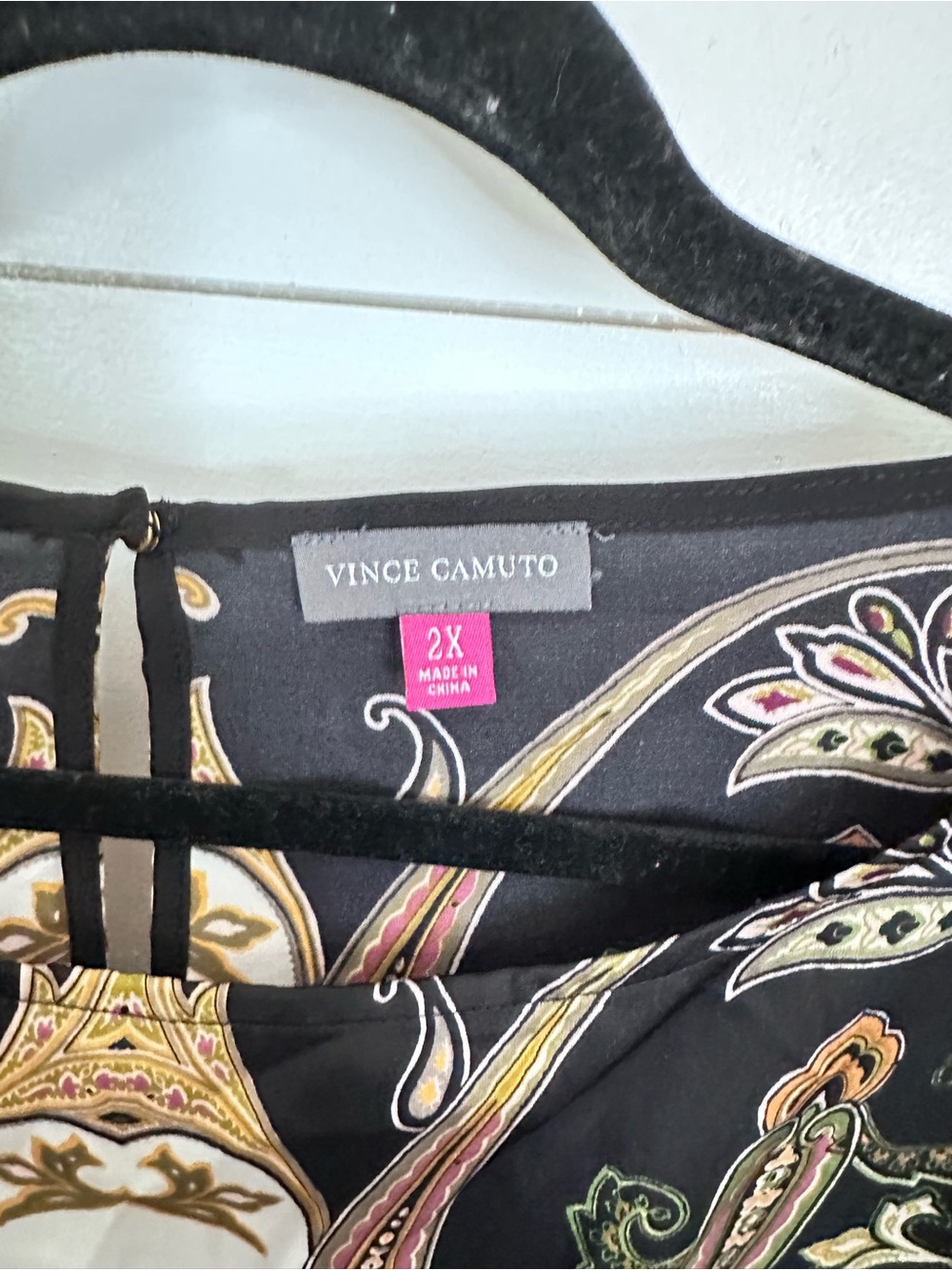 Vince Camuto 2X Satin classic short sleeve old money coastal lightweight blouse - Picture 6 of 11